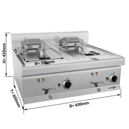 Фритюрниця електрична - 11,5 + 11,5 Л (18 kW) GGM Gastro