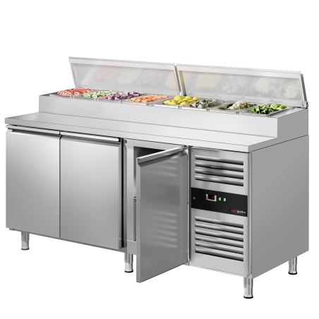 Холодильний стіл саладетта з вітриною для контейнерів 8x 1/3 GN / 3 двері / 417 л GGM Gastro - 6