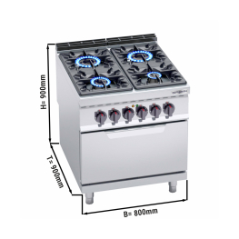 Плита газовая со статической электрич. духовкой (4 конфорки / мощность: 34,5 кВт + 7,5 кВт) GGM Gastro