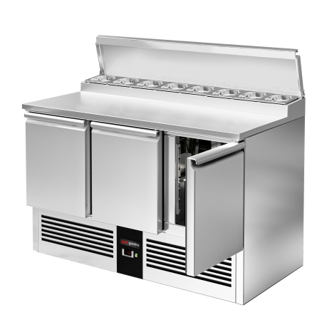 Холодильный стол саладетта PREMIUM - 1,37 x 0,7 m / 3 двери / объем: 392 л GGM Gastro - 7