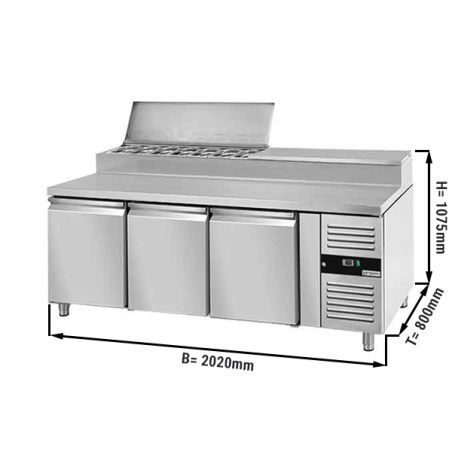 Холодильний стіл саладетта PREMIUM з вітриною для контейнерів 10x 1/3 GN / 3 двері / 580 л GGM Gastro - 1