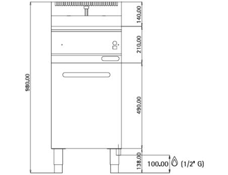 Фритюрниця газова 10 літрів (6,9 кВт) GGM Gastro - 4