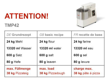 Тестомес (объём 42 л/38 кг) GGM Gastro - 4