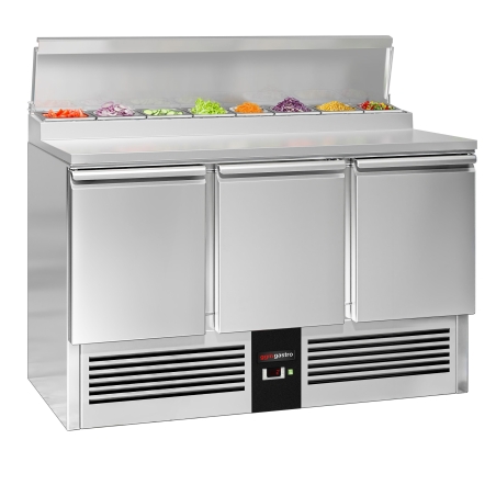 Холодильный стол саладетта PREMIUM - 1,37 x 0,7 m / 3 двери / объем: 392 л GGM Gastro - 3