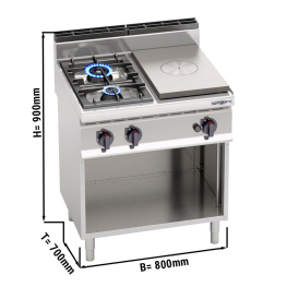 Плита електрична + Плита газова, 2 конфорок (17,5 кВт) GGM Gastro