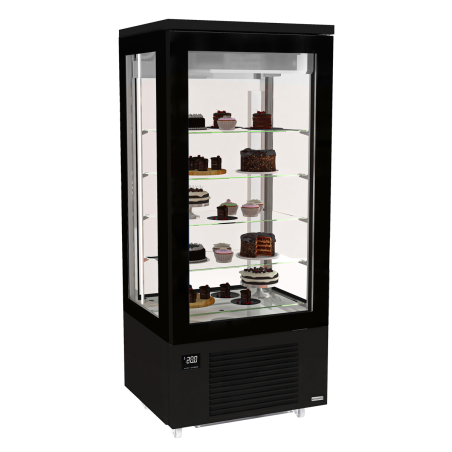 Холодильна вітрина панорамна - 400 Л - з 5 скляними полицями GGM Gastro - 2
