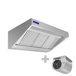 Зонт вытяжной пристенный  1,6 м (мотор, регулятор, фильтр, лампа) GGM Gastro