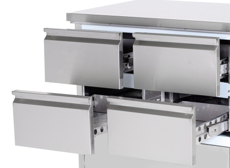 Холодильный стол ЕСО - 1,8 x 0,7 m / 1 дверца / 4 выдвиж.секции GGM Gastro - 3