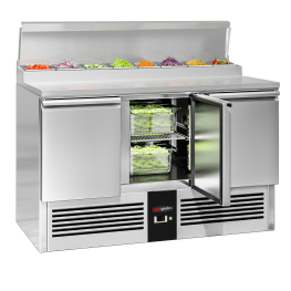 Холодильний стіл саладетта PREMIUM - 1,37 x 0,7 m / 3 двері / 392 л GGM Gastro