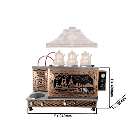 Кипятильная станция/кипятильник - 0,94 m - 33 Л - турецкий дизайн GGM Gastro - 1