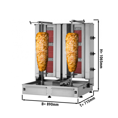 Гриль для шаурмы (3+3 горелки/макс. 80 кг /вкл. защитный кожух) GGM Gastro - 1