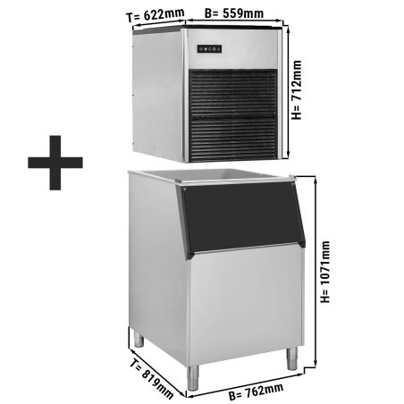 Льодогенератор / форма льоду самородок - 335 kg/ 24h - з контейнером GGM Gastro - 1