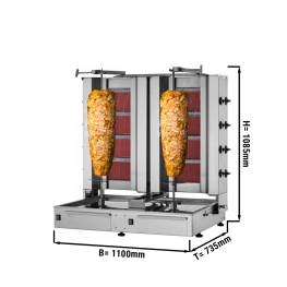 Гриль для шаурми - 4+4 нагрівальними елементами - max. 120 kg GGM Gastro