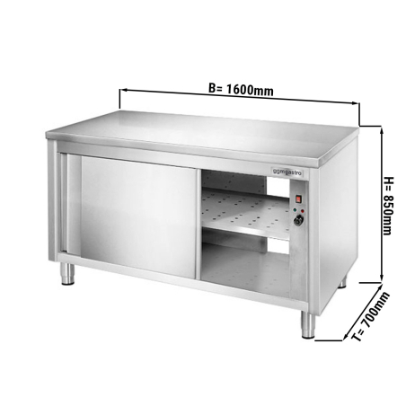 Стол тепловой PREMIUM 1,6 m (мощность: 2,4 кВт / дверцы с обоих сторон) GGM Gastro - 1