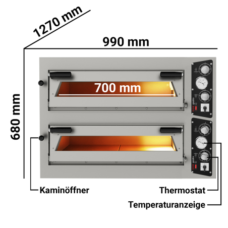 Печь для пиццы, 6+6 х 35 см, 2 камеры - 1