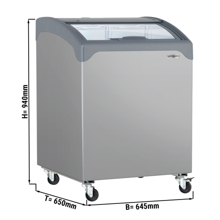 Морозильна ларь - 117 Л - сірий з скланю кришкою GGM Gastro - 1