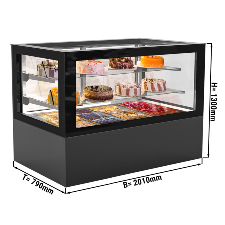 Вітрина холодильна - 2,01 x 0,79 m - 990 Л - з 2 полиціми GGM Gastro - 1