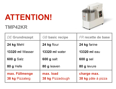 Тестомес (объём 42 л/38 кг) GGM Gastro - 4