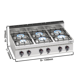 Плита газовая ( 6 конфорок / мощность: 33,5 кВт / автоподжиг) GGM Gastro
