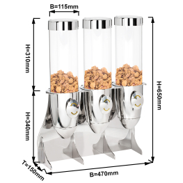 Диспенсер для мюсли - тройной GGM Gastro