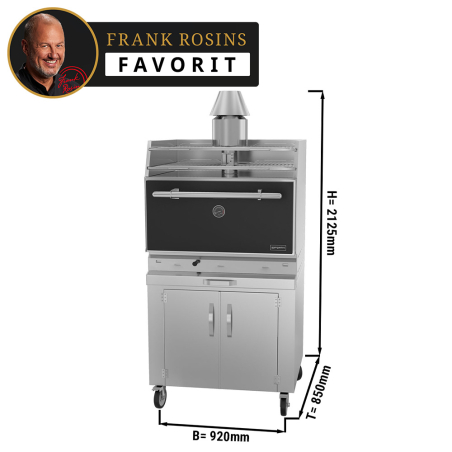 Піч на деревному вугіллі - чорний GGM Gastro - 1