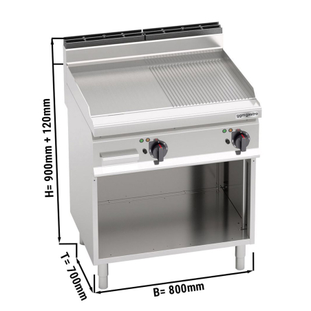 Поверхня жарова електрична - гладко-рифлена (9,6 кВт) GGM Gastro - 1