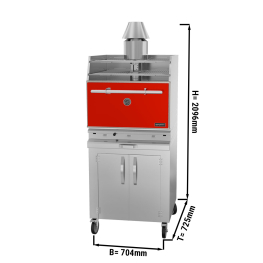 Древесный уголь - печь на древесном угле - красная GGM Gastro