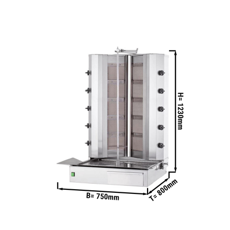Гриль для шаурми з 5+5 нагрівальними елементами - макс. 120 кг GGM Gastro - 1