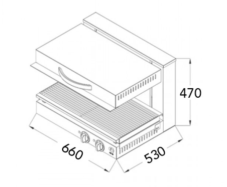 Саламандра 0,66 м - із можливістю регулювання нагрівального елемента по висоті GGM Gastro - 4