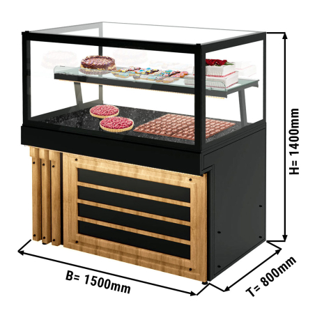 Вітрина кондитерська - 1,5 x 0,8 м GGM Gastro - 1