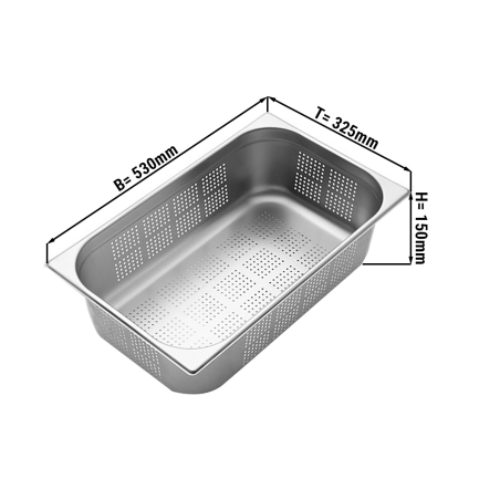 Гастроємність GN 1/1, перфорована - глибина: 150 мм GGM Gastro - 1