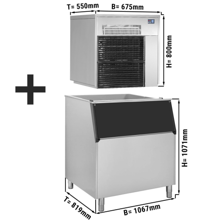 Льодогенератор лускатого льоду - 565 kg / 24 h - з контейнером GGM Gastro - 1