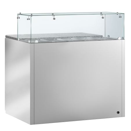 Холодильний стіл для піци зі скляною вітриною PREMIUM 0,9 x 0,7 m / 2 двері / 240 л GGM Gastro - 8