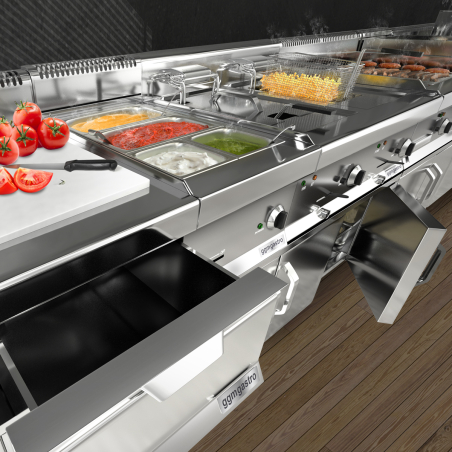 Фритюрниця електрична - 11,5 + 11,5 Л (18 kW) - з підставкою 2 скляних дверей GGM Gastro - 6