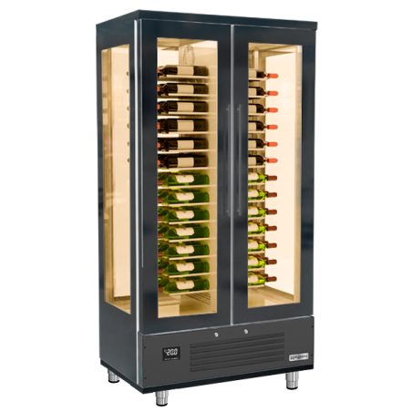 Холодильный шкаф для вина 1,0 x 0,61 (2 стекл.дверцы / вместимость: 120 б ) GGM Gastro - 3