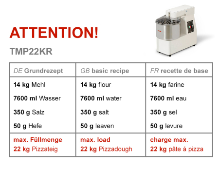 Тестомес (объём 22 л /18 кг ) GGM Gastro - 4