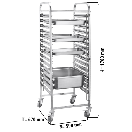 Візок - шпилька - для 16x GN 2/1 GGM Gastro - 1