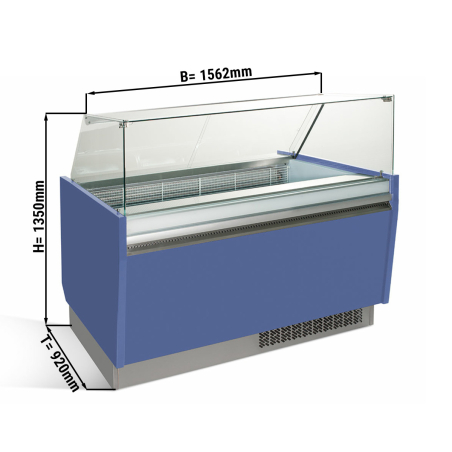 Витрина для мороженого 1,56 x 0,92 м - синяя GGM Gastro - 1