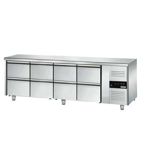 Холодильний стіл ECO - 2,2 x 0,7 m - з 8 шухляди 1/2 GGM Gastro - 2