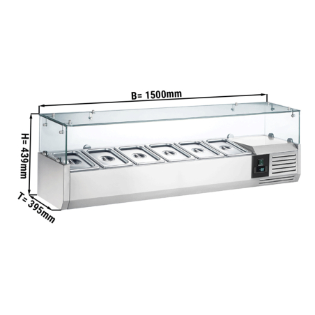 Настільна холодильна вітрина PREMIUM 1,5 m x 0,4 m - для 6x 1/3 GN GGM Gastro - 1