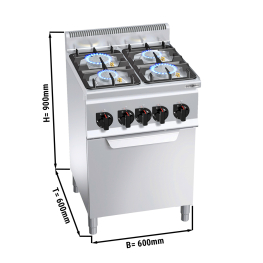 Плита газовая с электрич. конвекционной духовкой (4 конфорки / мощность: 19 кВт+3кВт) GGM Gastro