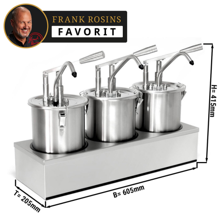 Набір соусниць зі станцією 3x 4 л GGM Gastro - 1