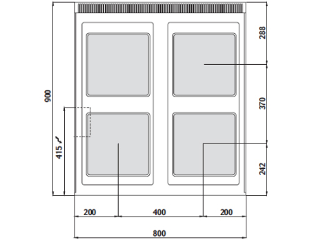 Плита электрическая + Духовой электрический шкаф (4 конфорки / мощность: 14 + 7,5 kW) GGM Gastro - 5