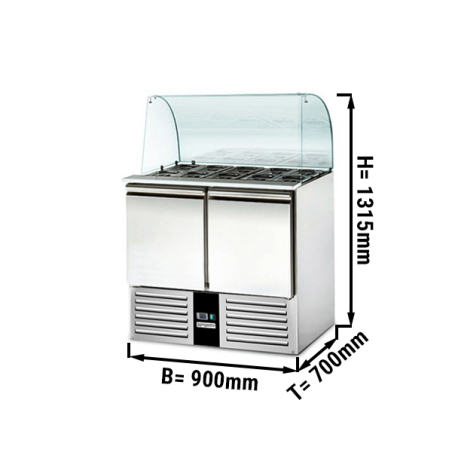 Саладетта PREMIUM - 0,9 x 0,7 - 2 скляних дверей GGM Gastro - 1