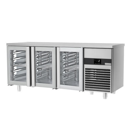 Холодильний стіл PREMIUM - 1,86 x 0,7 m - 3 скляних дверей GGM Gastro - 2