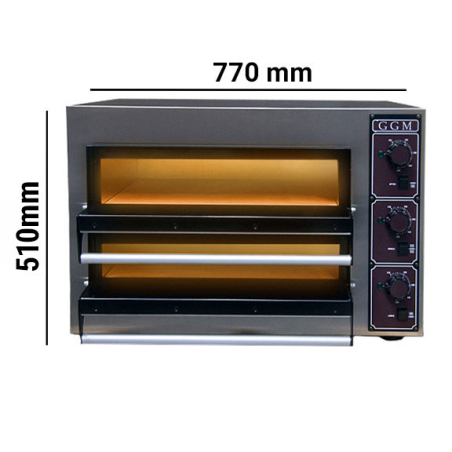 Піч для піци, 4+4 х 25 см, 2 камери - 1
