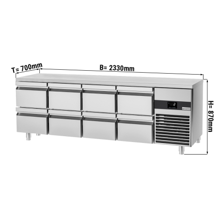 Холодильный стол PREMIUM - 2.3 x 0.7 m (8 выдвижн.секций) GGM Gastro - 1