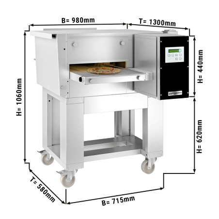 Піч для піци газова, 0,98 х 1,33 м Конвеєрна, Конвеєрна - 1