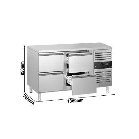 Холодильний стіл ЕСО - 1,36 x 0,7 m / 4 шухляди GGM Gastro - 2
