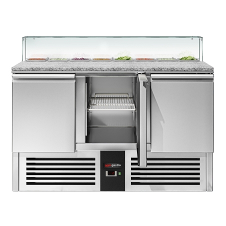 Холодильний стіл саладетта зі скляною вітриною PREMIUM 1,36 x 0,7 m / 3 двері / 368 л GGM Gastro - 4